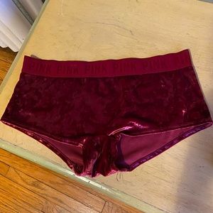Red Crushed Velvet Boyshort